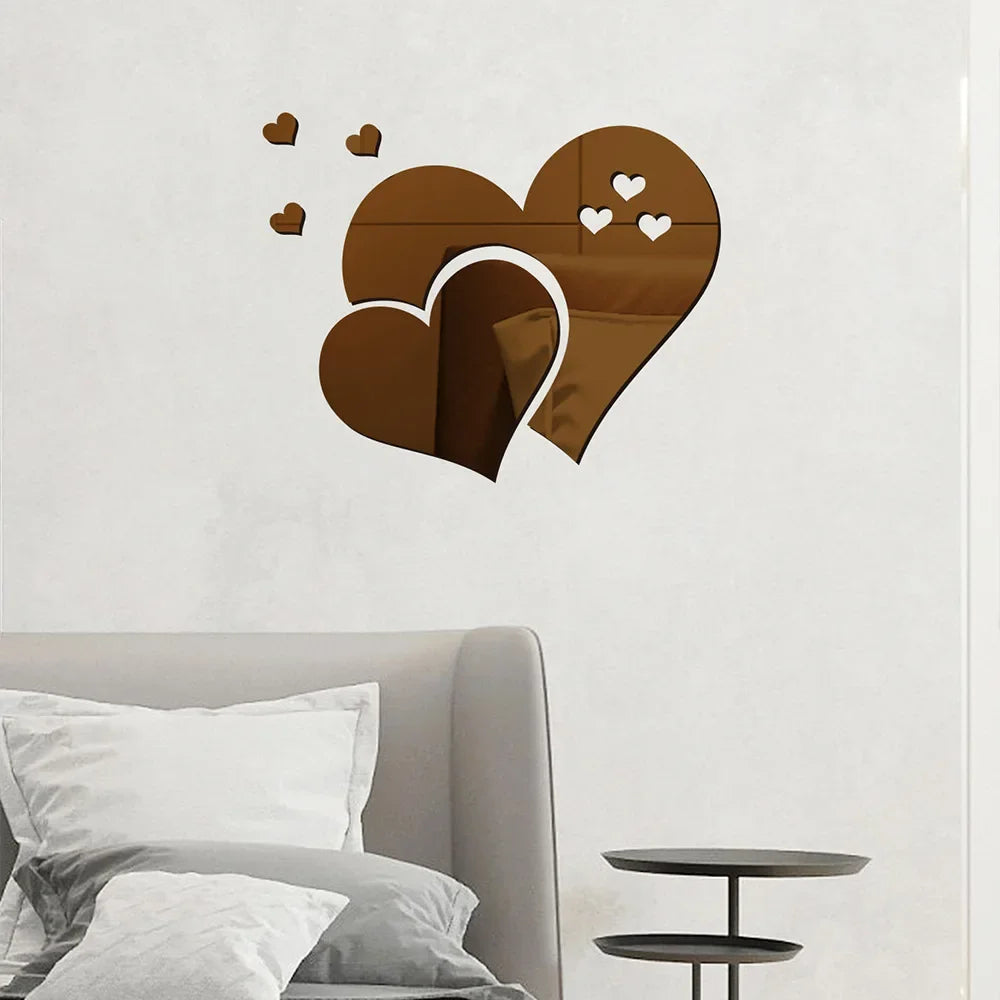 Acrylic Heart Wall Stickers – Self-Adhesive LOVE Decals for Wedding & Home Decor