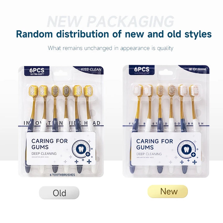 Soft Adult Toothbrush – Wide Head, Ultra-Fine Bristles for Gum Care & Travel