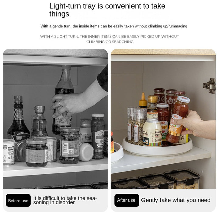 360° Rotating Spice Rack – Anti-Slip Round Organizer for Kitchen & Cabinet (1/4Pcs)