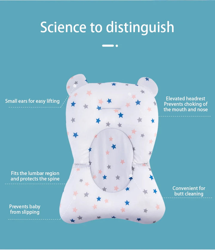 Baby Bath Support Pad – Foldable, Floating & Adjustable Cushion for Newborns