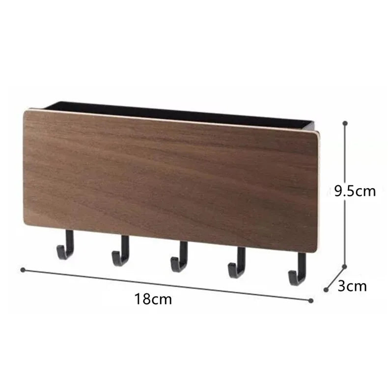 Rustic Wood Wall Key Holder with 5 Hooks Farmhouse Style Floating Shelf Home Decor Organizing Storage Solution