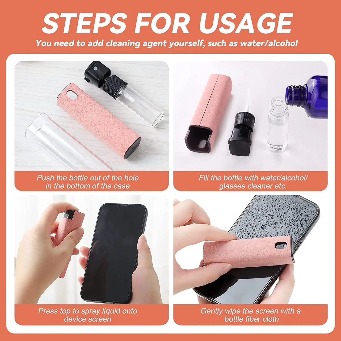 2-in-1 Screen Cleaner Spray – Mobile & Computer Screen Dust Remover