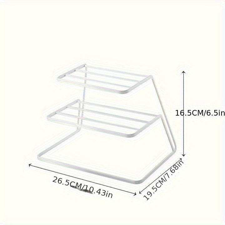 1PC Iron Three-Tier Kitchen Dish Rack Storage Organizer for Plate Tableware Drain Cabinet Layered Shelf