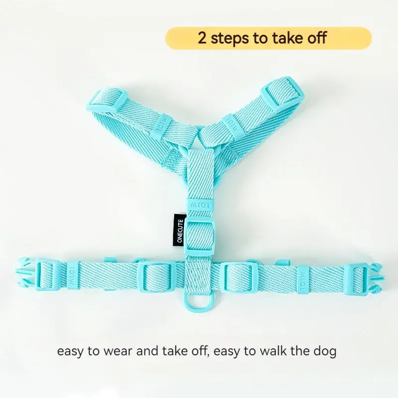 Adjustable Pet Harness Set – Reflective Macaron Style for Small Dogs & Cats