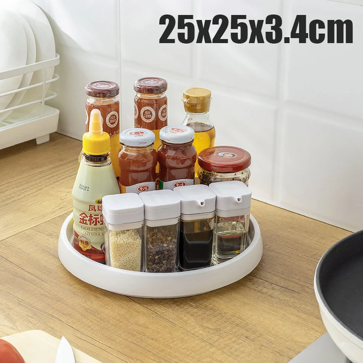 360° Rotating Spice Rack – Anti-Slip Round Organizer for Kitchen & Cabinet (1/4Pcs)