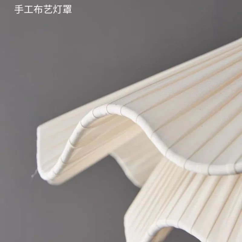 Arwen LED Wave Pendant Lamp White round Modern Nordic Design for Dining Room Study Bedroom Simple Artistic Wabi Sabi Style