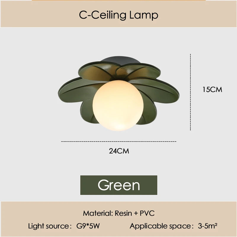 Petal Flower Wall Lamps for Children's Room Princess Bedroom Girl's Bedside Light Romantic LED Glass Flower Design Nursery Lighting