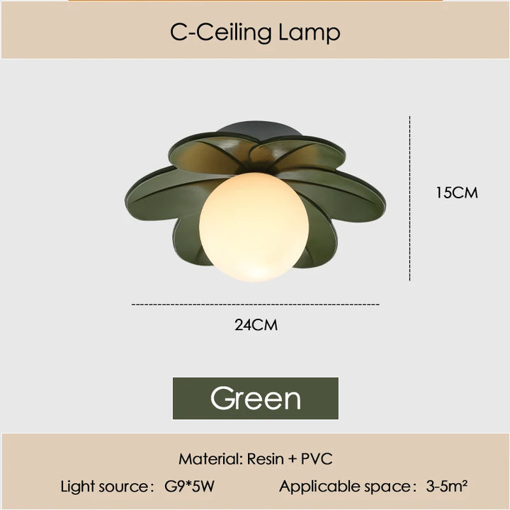 Petal Flower Wall Lamps for Children's Room Princess Bedroom Girl's Bedside Light Romantic LED Glass Flower Design Nursery Lighting