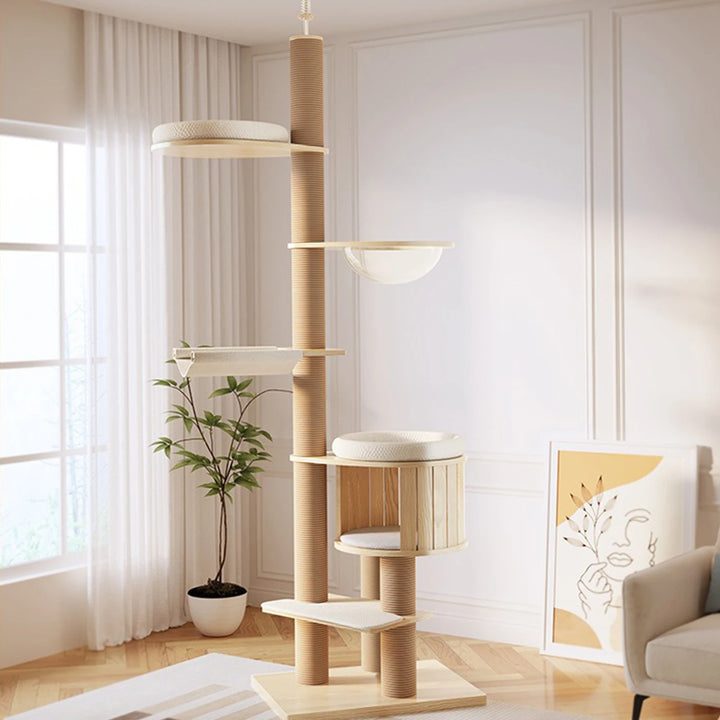 YXT Cat Tree – Floor-to-Ceiling Tower with Nest & Perch