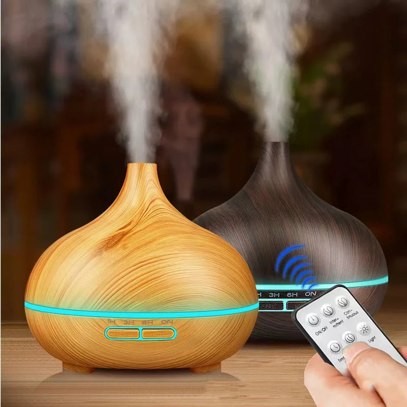 Aromadifuser im Holzdesign - mit LED-Licht & Fernbedienung
