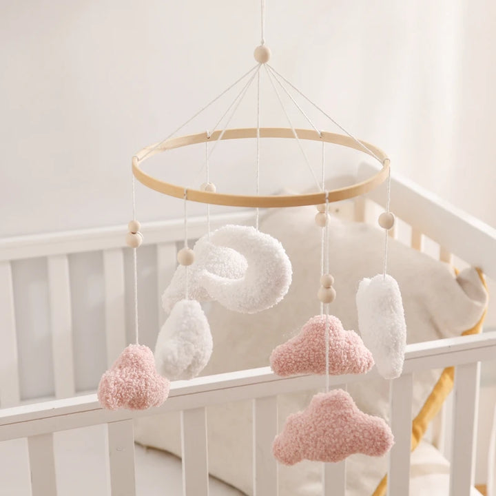 Cartoon Bear Crib Mobile – Soft Felt Music Bell for Newborns