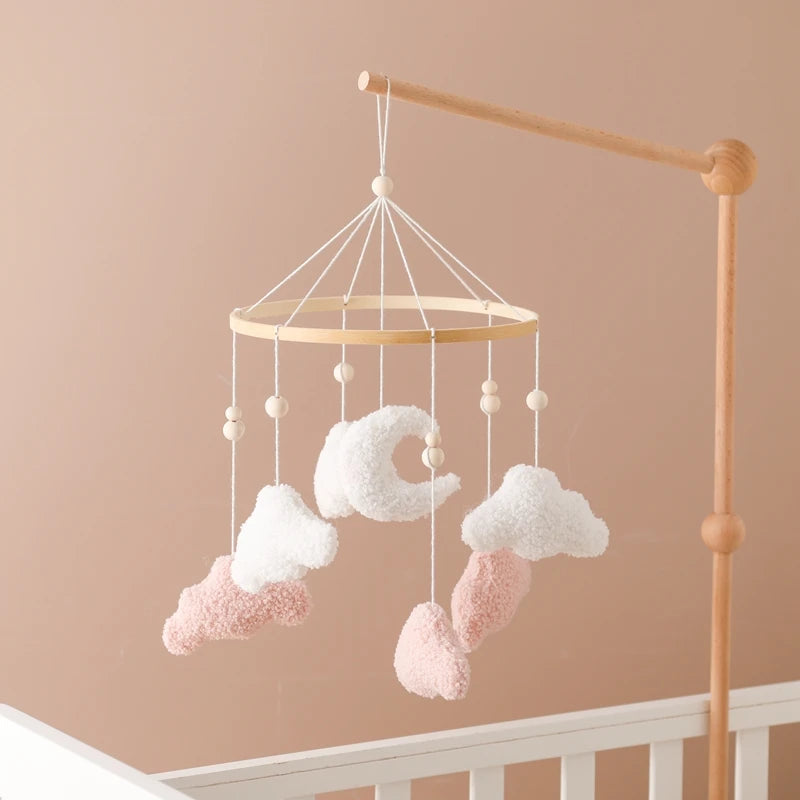 Cartoon Bear Crib Mobile – Soft Felt Music Bell for Newborns