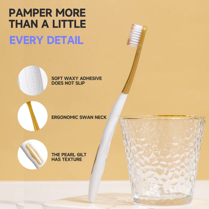 Soft Adult Toothbrush – Wide Head, Ultra-Fine Bristles for Gum Care & Travel
