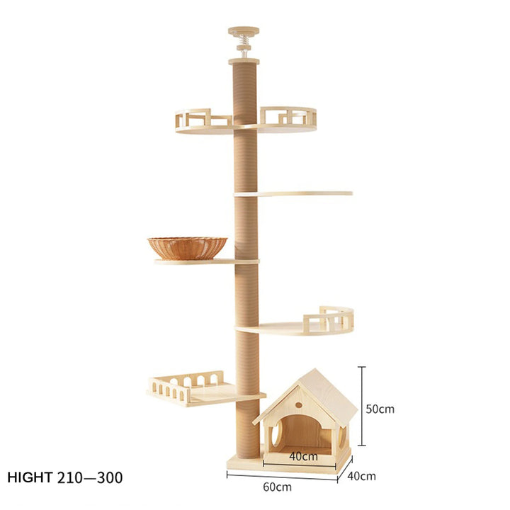 YXT Cat Tree – Floor-to-Ceiling Tower with Nest & Perch