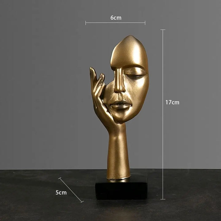 Nordic Resin Abstract Statue Desktop Ornaments Sculpture Figurines Face Character Light Luxury Art Crafts Office Home Decor