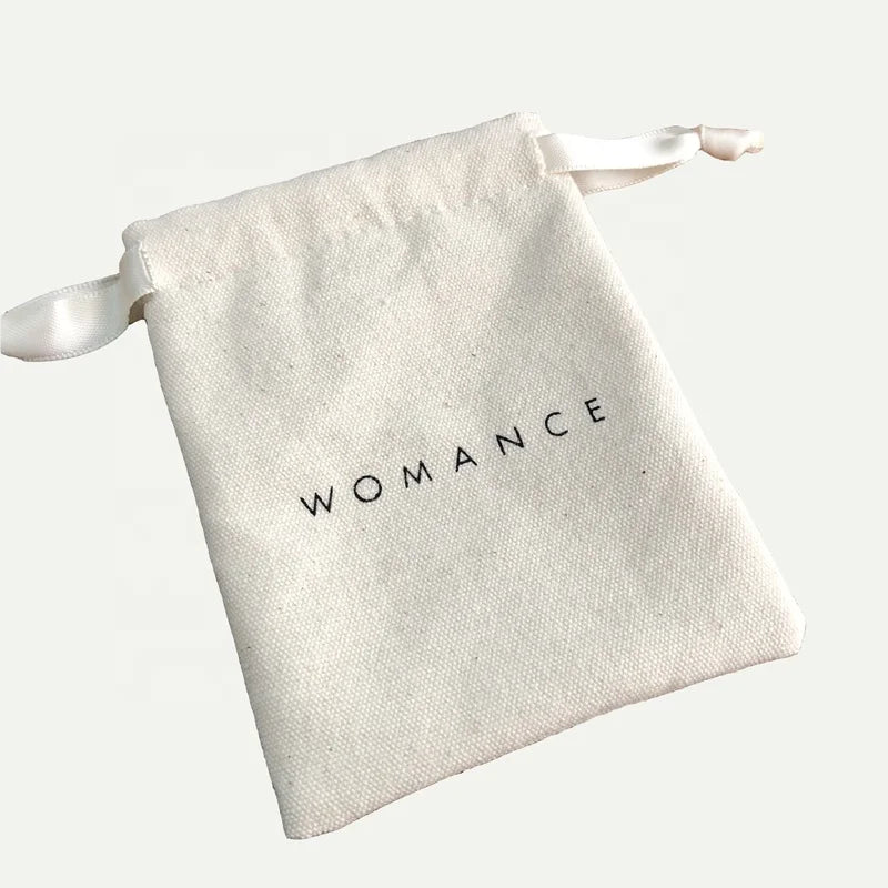 Custom Canvas Drawstring Bag – Organic Cotton Pouch for Jewelry & Gifts