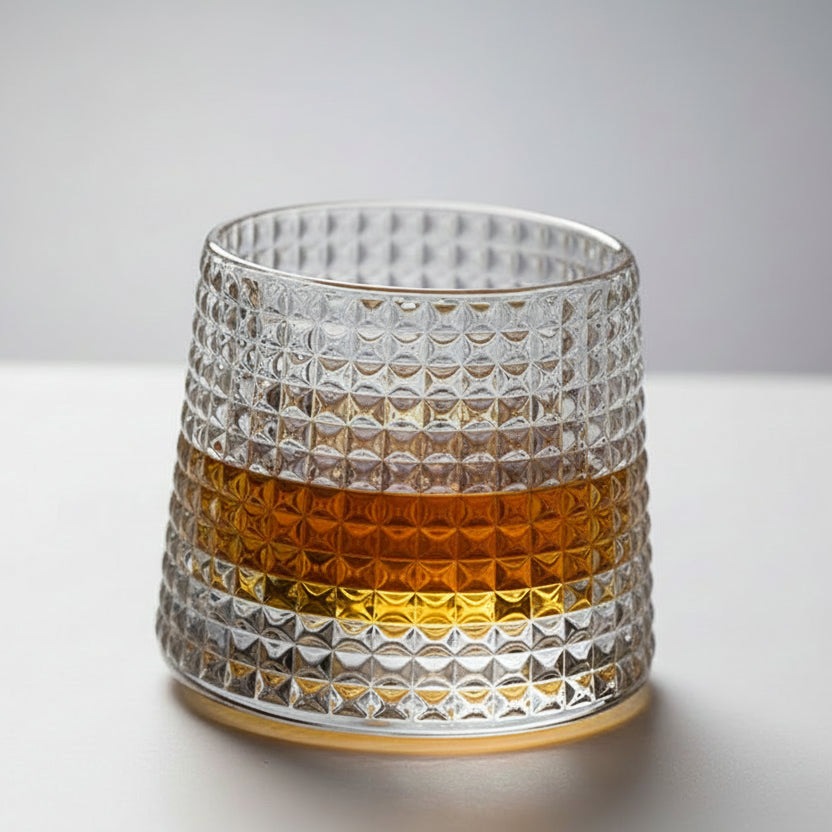 Thickened rotating crystal glass wine glass ins wind Nordic whisky glass creative personality foreign wine tumbler cup