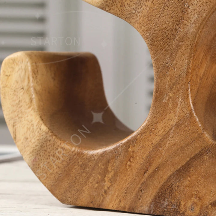 Sleek and Chic Looking Living Room Furniture Solid Wooden Tree Coral Shape Wine Racks Countertop