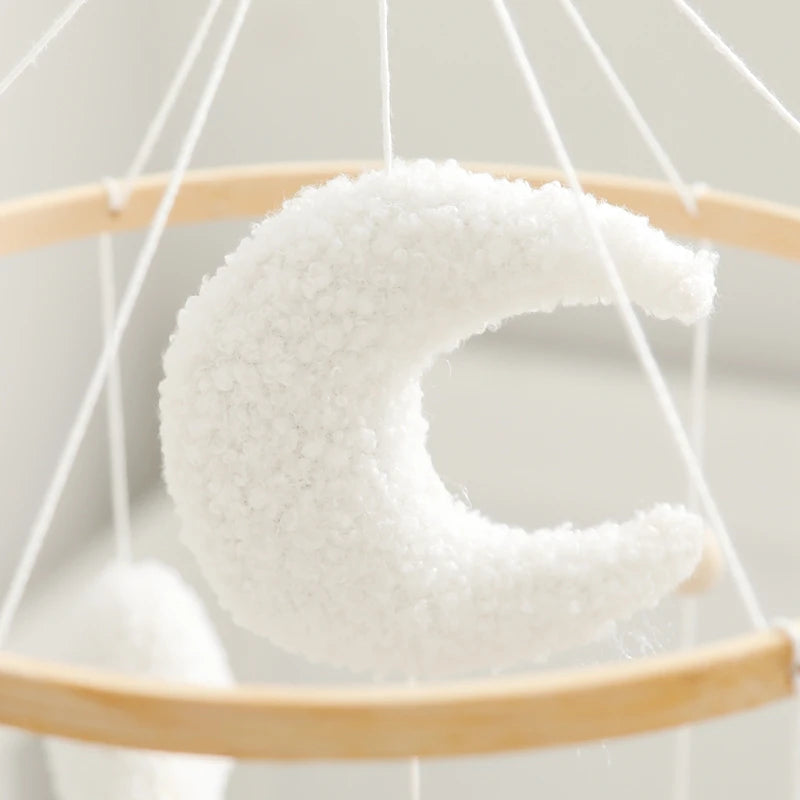 Cartoon Bear Crib Mobile – Soft Felt Music Bell for Newborns