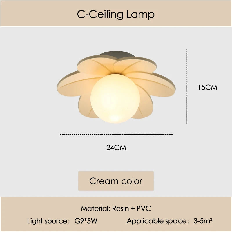 Petal Flower Wall Lamps for Children's Room Princess Bedroom Girl's Bedside Light Romantic LED Glass Flower Design Nursery Lighting