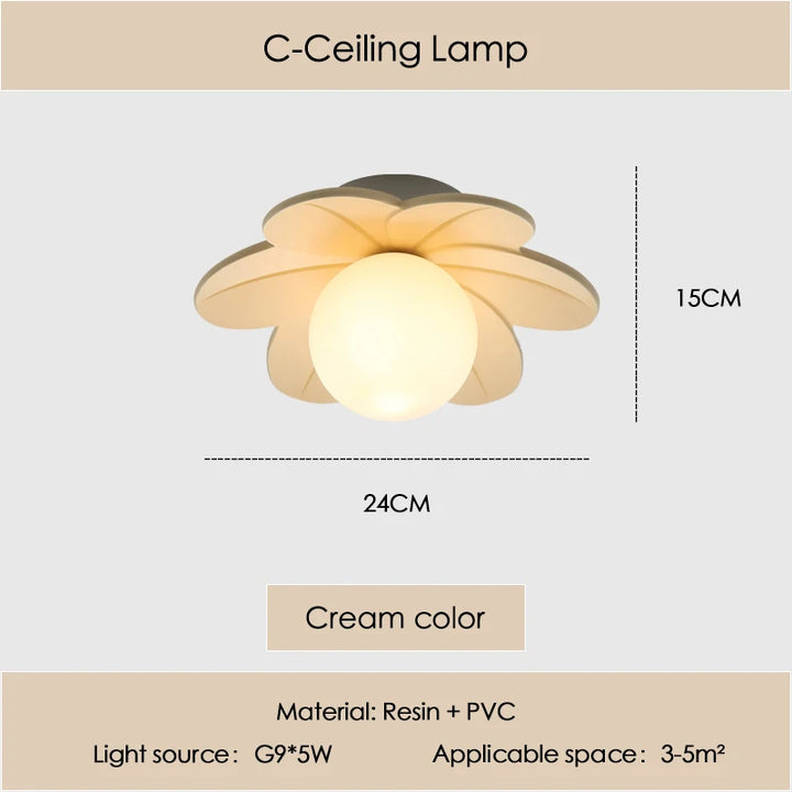 Petal Flower Wall Lamps for Children's Room Princess Bedroom Girl's Bedside Light Romantic LED Glass Flower Design Nursery Lighting